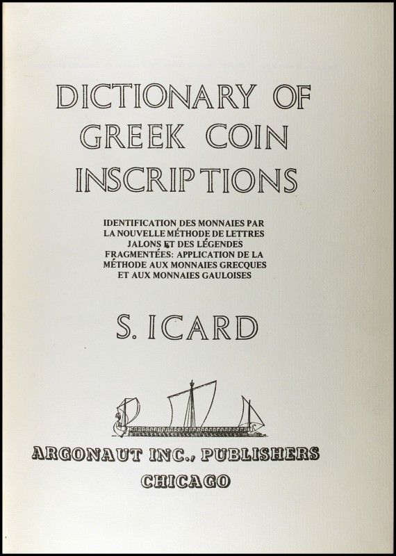 ICARD, S.: "Dictionary of Greek coin Inscriptions. Identification des monnaies p...