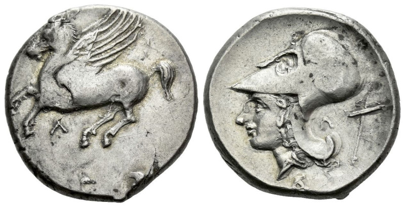 Acarnania, Leucas Stater circa 320-280, AR 22.00 mm., 8.55 g.
Pegasus flying l....