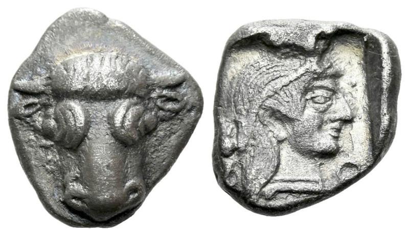 Phocis, Federal coinage Triobol circa 449-447, AR 15.00 mm., 2.70 g.
Frontal bu...