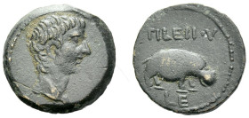Egypt, Alexandria Tiberius, 14-37 Obol circa 18-19 (year 5),
