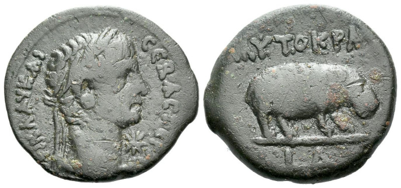 Egypt, Alexandria Claudius, 41-54 Diobol circa 43-44 (year 4), Æ 24.20 mm., 8.06...