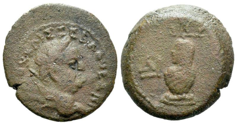 Egypt, Alexandria Vespasian, 69-79 Obol circa 71-72 (year 4), Æ 19.70 mm., 6.45 ...