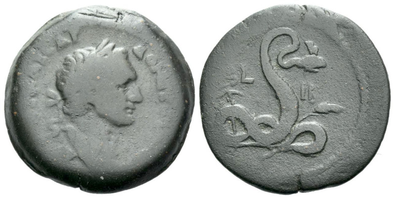 Egypt, Alexandria Domitian, 81-96 Diobol circa 92-93 (year 12), Æ 23.10 mm., 8.9...