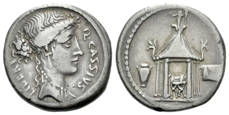 Q. Cassius Longinus. Denarius circa 55, AR 17.80 mm., 
Q·CASSIVS – LIBERT Head ...