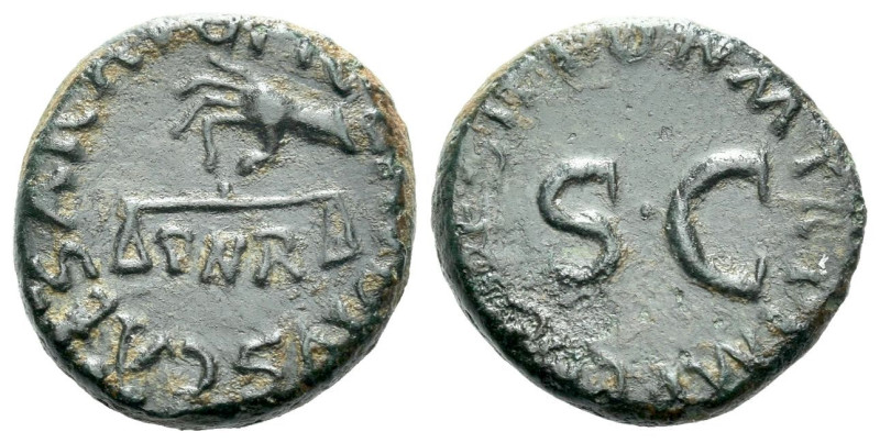 Claudius, 41-54 Quadrans Rome 41, Æ 15.00 mm., 3.97 g.
Hand holding scales. Rev...