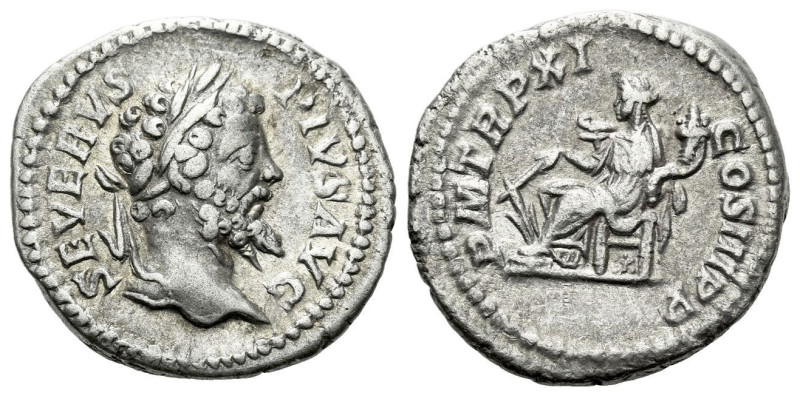 Septimius Severus, 193-211 Denarius Rome circa 203, AR 18.90 mm., 3.55 g.
SEVER...