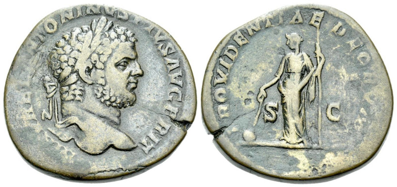 Caracalla, 198-217 Sestertius Rome circa 210-213, Æ 30.00 mm., 21.18 g.
Laureat...