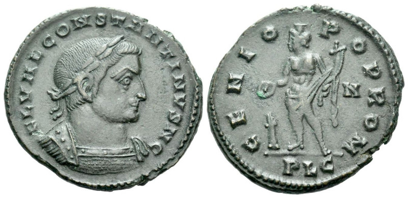 Constantine I caesar, 307 Follis Lugdunum circa 307, Æ 25.00 mm., 8.62 g.
Laure...