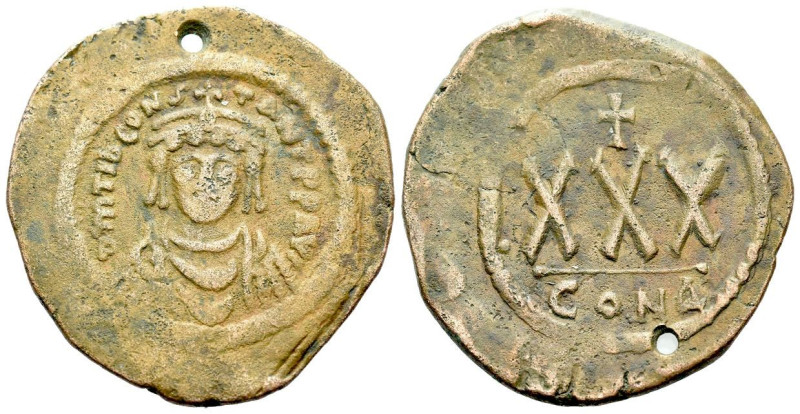 Tiberius II Constantine, 578-582. 30 Nummi Constantinople circa 578-579, Æ 33.80...