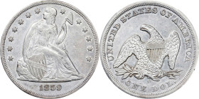 1859-O Liberty Seated Silver Dollar. OC-3. Rarity-2. AU Details--Cleaned (PCGS).

PCGS# 6947. NGC ID: 24YY.