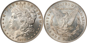 1878 Morgan Silver Dollar. 7 Tailfeathers. Reverse of 1878. MS-63 (PCGS).

PCGS# 7074. NGC ID: 253K.