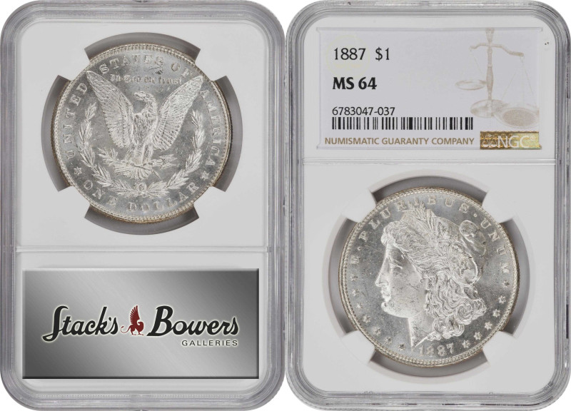 Lot of (9) 1887 Morgan Silver Dollars. MS-64 (NGC).

PCGS# 7172. NGC ID: 254Y.