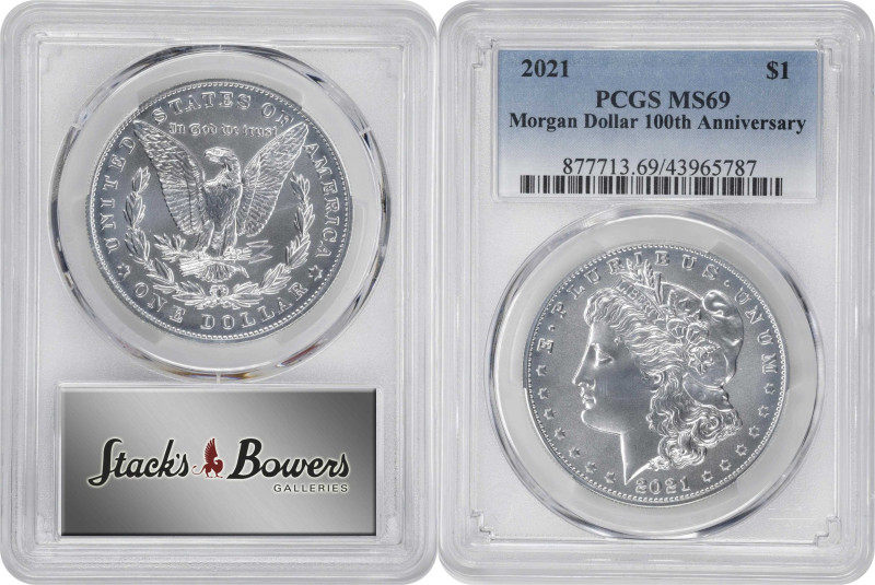 Lot of (2) 2021 Silver Dollar Anniversary Coins. MS-69 (PCGS).

Included are: ...