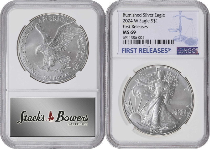 Lot of (3) 2024-W Silver Eagles. First Releases. MS-69 (NGC).

NGC ID: FYK6.