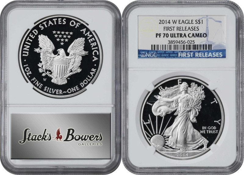 Lot of (2) Certified 2010s Silver Eagles. Proof-70 Deep Cameo.

Included are: ...