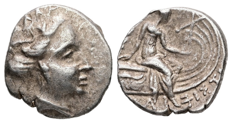 Euboia, Histiaia. AR Tetrobol, 2.36 g 15.23 mm. 3rd-2nd centuries BC.
Obv: Wreat...