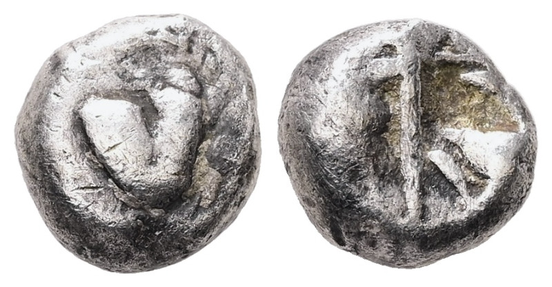 Kyrenaika, Kyrene. AR Hemidrachm, 1.96 g 10.15 mm. Circa 570-525 BC. 
Obv: Silph...