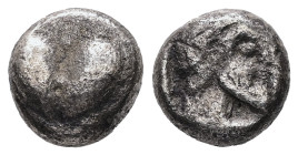 Kyrenaika, Kyrene AR Hemidrachm, 1.72 g 9.39 mm. Circa 500-480 BC. 
Obv: Silphium fruit 
Rev: Head of Zeus-Ammon right within incuse square. 
Ref: SNG...