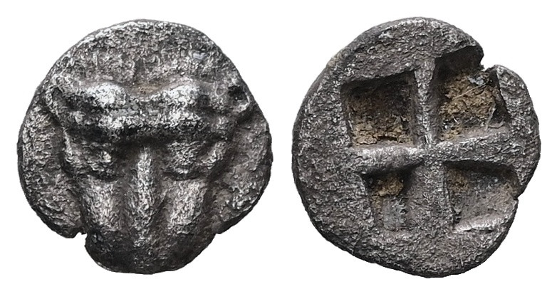 Cimmerian Bosporos, Pantikapaion. AR Hemiobol, 0.35 g 8.41 mm. Circa 470-460 BC....