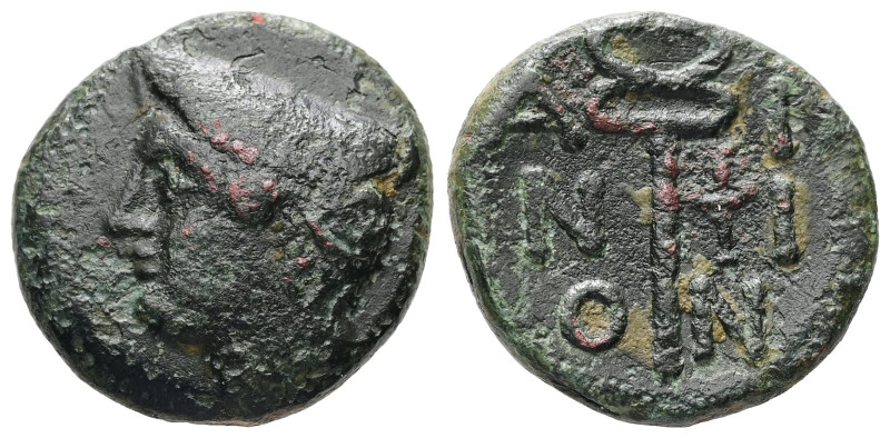 Thrace, Ainos. AE, 7.69 g 21.02 mm. Late fourth-early third century BC.
Obv: Hea...