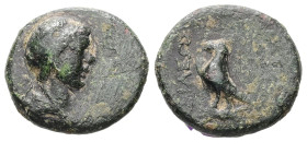 Kings of Thrace, Odrysian. Kotys IV. Ae, 3.44 g 16.59 mm. Circa 171-167 BC.
Obv.: Bustright.
Rev.: ΒΑΣΙΛΕΟΣ [ΚΟΤΥΟΣ]; Eagle standing left on thunderbo...