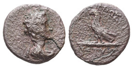 Kings of Thrace, Odrysian. Kotys IV. Ae, 1.15 g 12.59 mm. Circa 171-167 BC.
Obv.: Diademed and draped bust right.
Rev.: [ΒΑΣΙΛΕΟΣ ΚΟΤΥΟΣ]; Eagle stand...