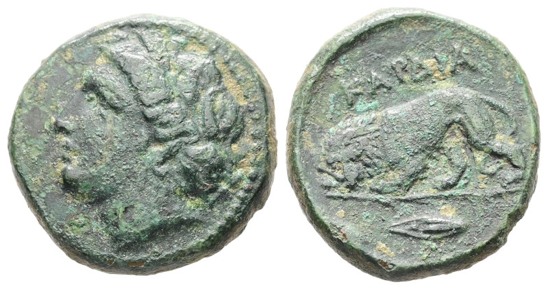 Thrace, Kardia. Ae, 7.45 g 19.98 mm. Circa 350-309 BC.
Obv: Wreathed head of Per...