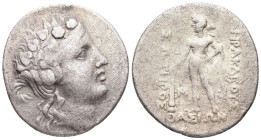 Thrace, Thasos. AR Tetradrachm, 16,7g 32,06 mm. Circa 148-90/80 BC. 
Obv: Head of Dionysos to right, wearing ivy wreath and taenia. 
Rev: HΡAKΛEOΥΣ ΣΩ...