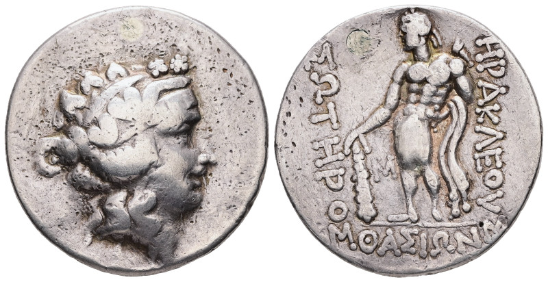 Thrace, Thasos. AR Tetradrachm, 14.23 g 31.39 mm. Circa 148-90/80 BC.
Obv: Head ...