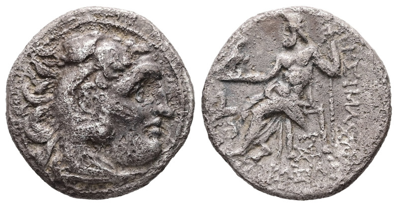 Kings of Thrace, (Macedonian). Lysimachos, 305-281 BC. AR, Drachm. 4.00 g. - 18....