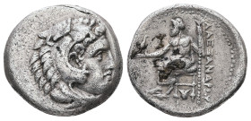 Kings of Macedon. Alexander III "the Great", 336-323 BC. AR, Drachm. 4.13 g. - 18.48 mm. Lifetime or early posthumous issue of Sardes, struck under Me...