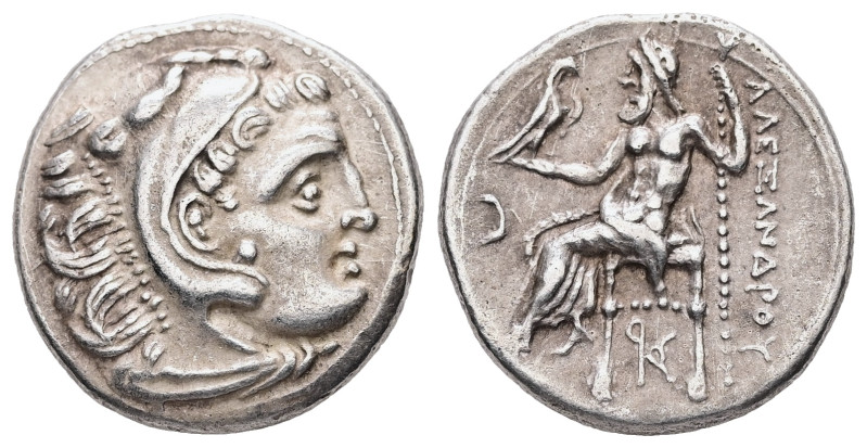 Kings of Macedon, Alexander III 'the Great', AR Drachm, 4.36 g. - 18.19 mm. Earl...