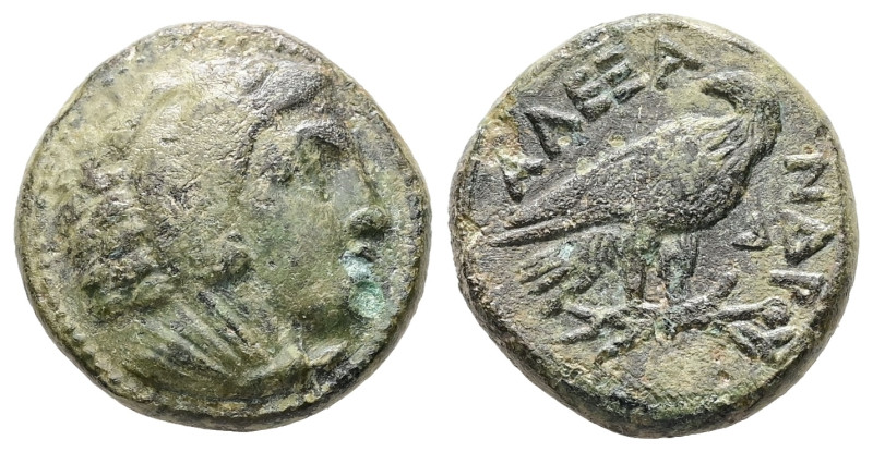 Kings of Macedon, Alexander III ‘the Great’. Ae, 3.92 g 15.78 mm. 336-323 BC. Am...