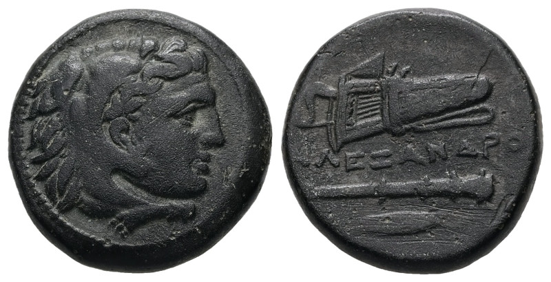Kings of Macedon, Alexander III 'the Great'. Ae, 5.99 g 17.46 mm. 336-323 BC. Un...