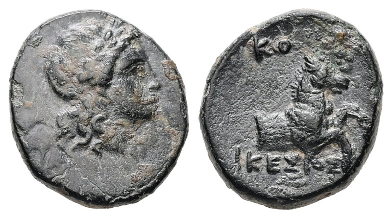 Ionia, Kolophon. Ae, 1.59 g 12.83 mm. Circa 285-190 BC. 
Obv: Laureate head of A...