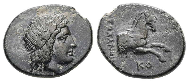 Ionia, Kolophon. Ae, 2.28 g 16.01 mm. Circa 330-285 BC. Dionysodoros, magistrate...