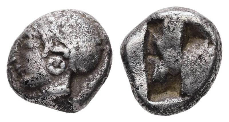 Ionia, Phokaia. AR Diobol, 1.12 g. Circa 521-478 BC.
Obv.: Archaic female head l...