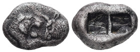Kings of Lydia, Sardes. Kroisos. AR Half Stater, 5.09 g 17.65 mm. Circa 564/53-550/39 BC.
Obv: Confronted foreparts of lion and bull.
Rev: Two incuse ...