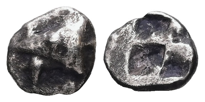 Mysia, Kyzikos. AR Hemiobol. 0.35 g. - 7.93 mm. c. 550-480 BC.
Obv.: Head of a t...