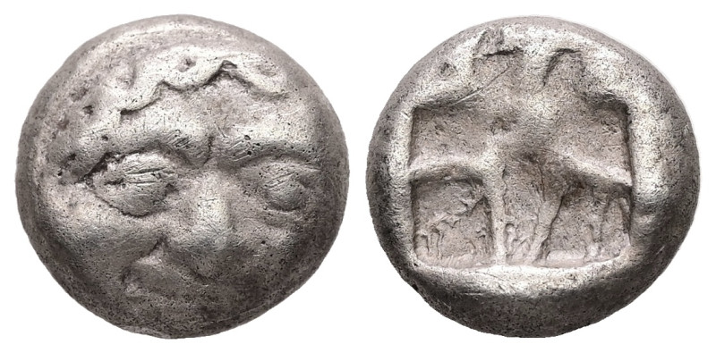 Mysia, Parion. AR, Drachm. 3.17 g. - 12.37 mm. 5th century BC.
Obv.: Facing gorg...