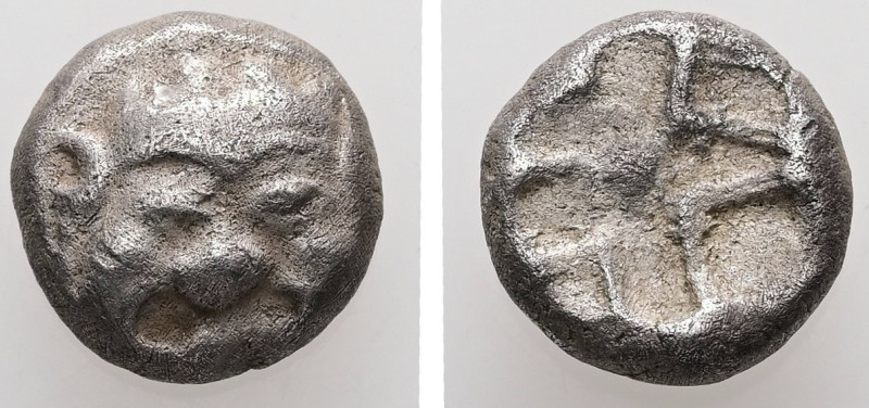 Mysia, Parion. AR, Drachm. 3.22 g. - 11.84 mm. 5th century BC.
Obv.: Facing gorg...