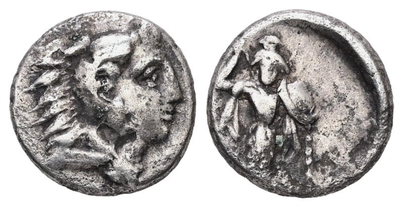 Mysia, Pergamon. AR Diobol, 1.12 g 11.13 mm. Circa 310-282 BC.
Obv: Head of Hera...