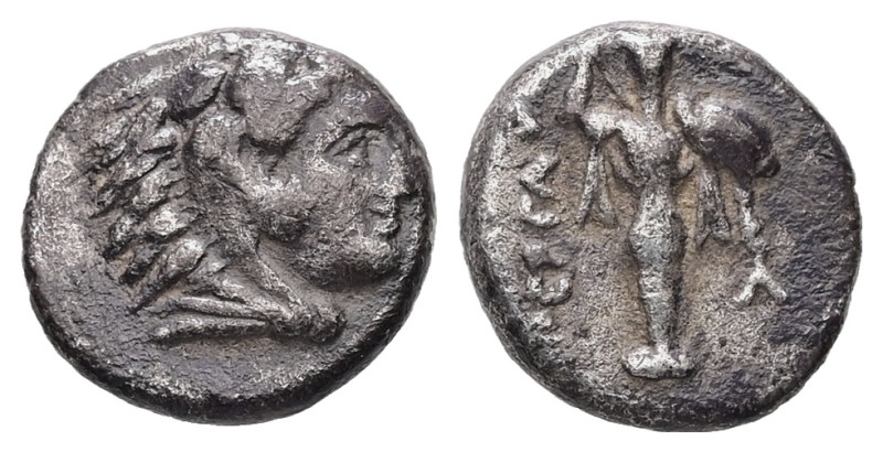 Mysia, Pergamon. AR Diobol, 1.16 g 11.05 mm. Circa 310-282 BC.
Obv: Head of Hera...