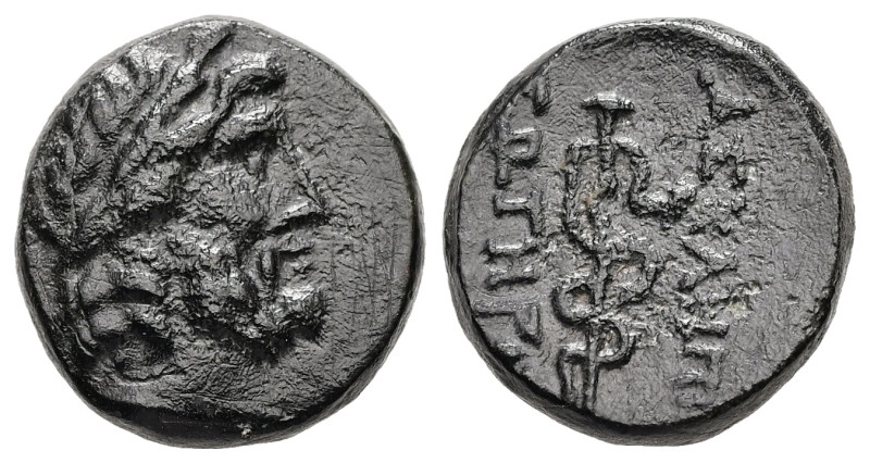 Mysia, Pergamon. Ae, 4.41 g 15.47 mm. Mid-late 2nd century BC.
Obv: Laureate hea...