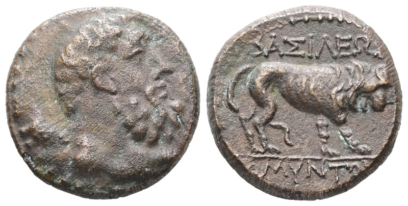 Kings of Galatia, Amyntas. Ae, 5.54 g 19.45 mm. 36-25 BC. 
Obv : Bearded and bar...