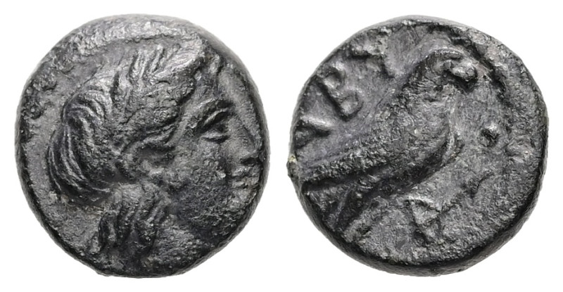 Troas, Abydos. Ae, 1.62 g 10.35 mm. Circa 320-200 BC.
Obv: Laureate head of Apol...