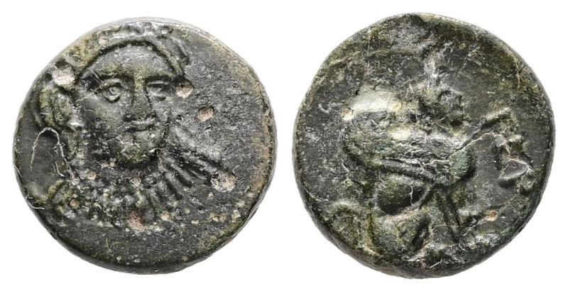 Troas, Gergis. Ae, 1.55 g. - 11.56 mm. Circa 320-270 BC.
Obv.: Three-quarter fac...