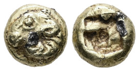 Troas, Kebren. EL Fourrée Hekte, 1.83 g 9.46 mm. Late 6th-early 5th centuries BC. 
Obv: Head of ram left 
Rev: Incuse square. 
Ref: SNG von Aulock 777...