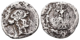 L. Torquatus, 58 BC. AR, Denarius. 3.60 g. 19.71 mm. Rome.
Obv: [SIBVLLA]. Head of Sibyl, right, wearing ivy-wreath.
Rev: [L·TORQVAT III·VIR]. Tripod,...