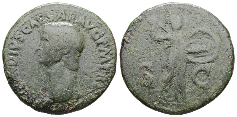 Claudius, AD 41-54. AE, As. 10.28 g. 28.63 mm. Rome.
Obv: [TI CLA]VDIVS CAESAR A...